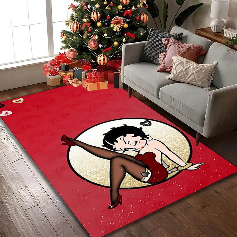 1pc Betty Boop Rug, Digital Printed Home Chair Sofa Mat, Durable Office Area Carpet, Beautiful Festival Decorations