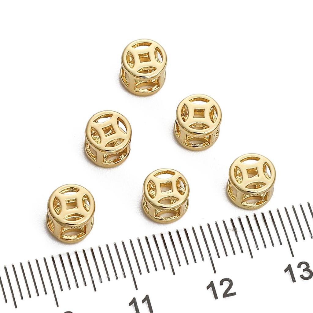 1pc Copper Lucky Cion Beads Charm for Bracelet Necklace DIY Jewelry Making Findings