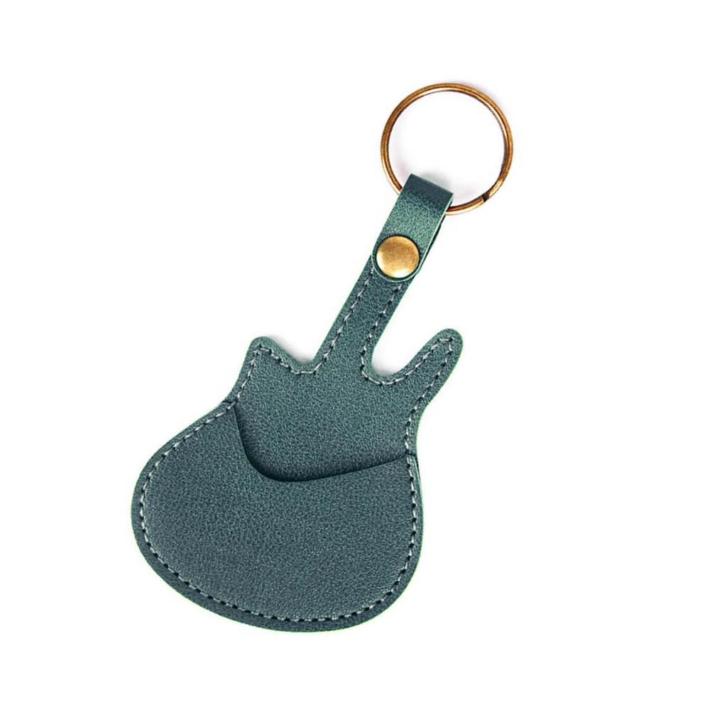 Guitar Pick Container Guitar Accessory Tool Pocket with Keychain Guitar Pick Holder Guitar Pick Pouches PU Texture