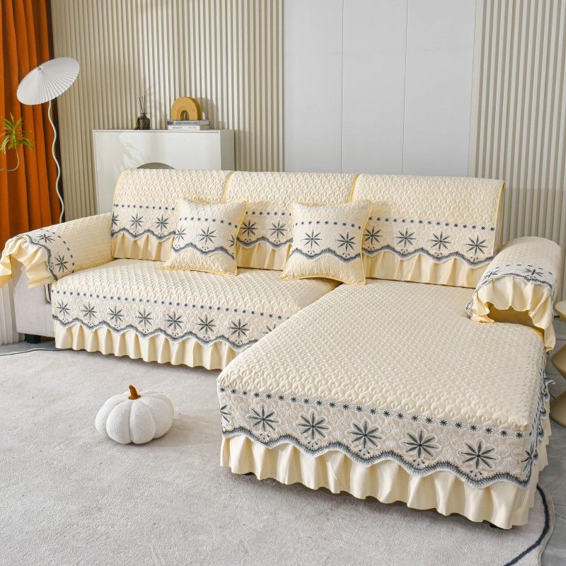 Plush Sofa Covers Four Seasons Sofa Towel Fabric Seat Cushion Backrest Towel Simple Modern Couch Cover Non-slip Sofa Bed Cover