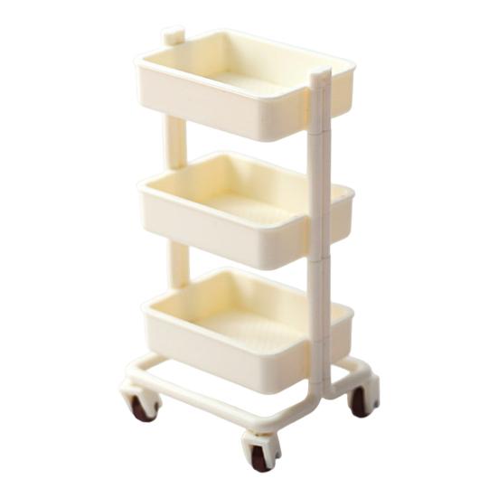 1/6 Interessant mit Rädern Dekoratives Ornament Speisenausgabe Beweglicher High Fidelity-Lagerwagen Puppenhauszubehör