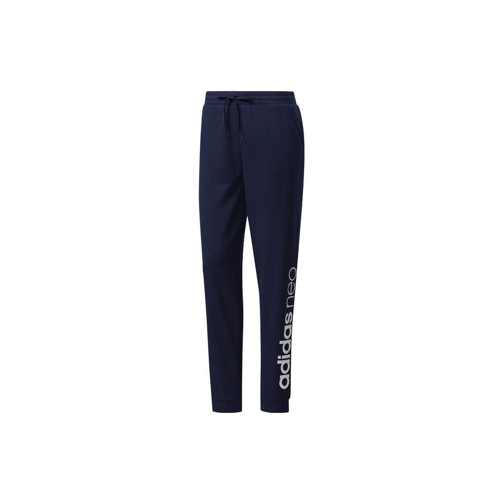 Adidas Neo Side Letter Print Knitted Sports Pants Women Pants Dark-Blue CD2392