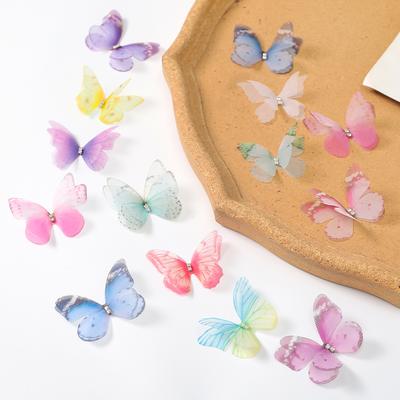 30/50Pcs Artificial Diamond Butterfly For Home Room Decoration DIY Wreath Valentine's Day Wedding Girl Hair Clip Butterfly Decor