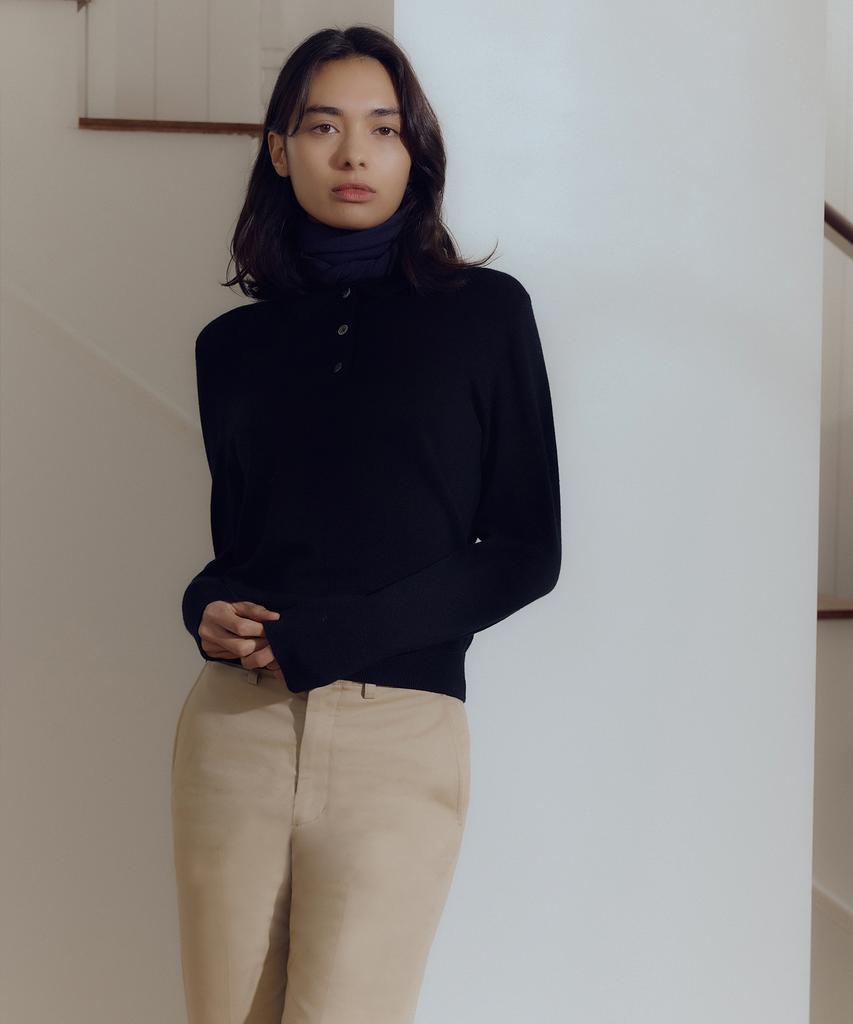 THEKNITCOMPANY (W) Fine Wool Collared Knit 3 Colors