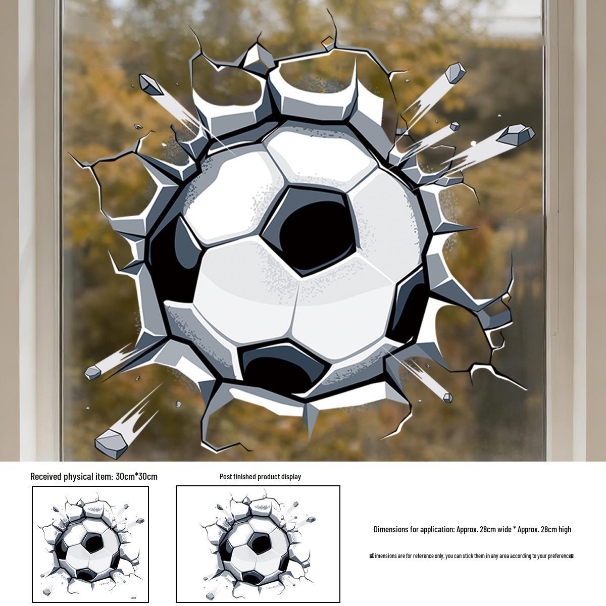

2026 World Cup Electrostatic Football Window Stickers - US, Canada, Mexico Festival Decorations 30cm x 30cm x 1 Sheet (OPP Bag)