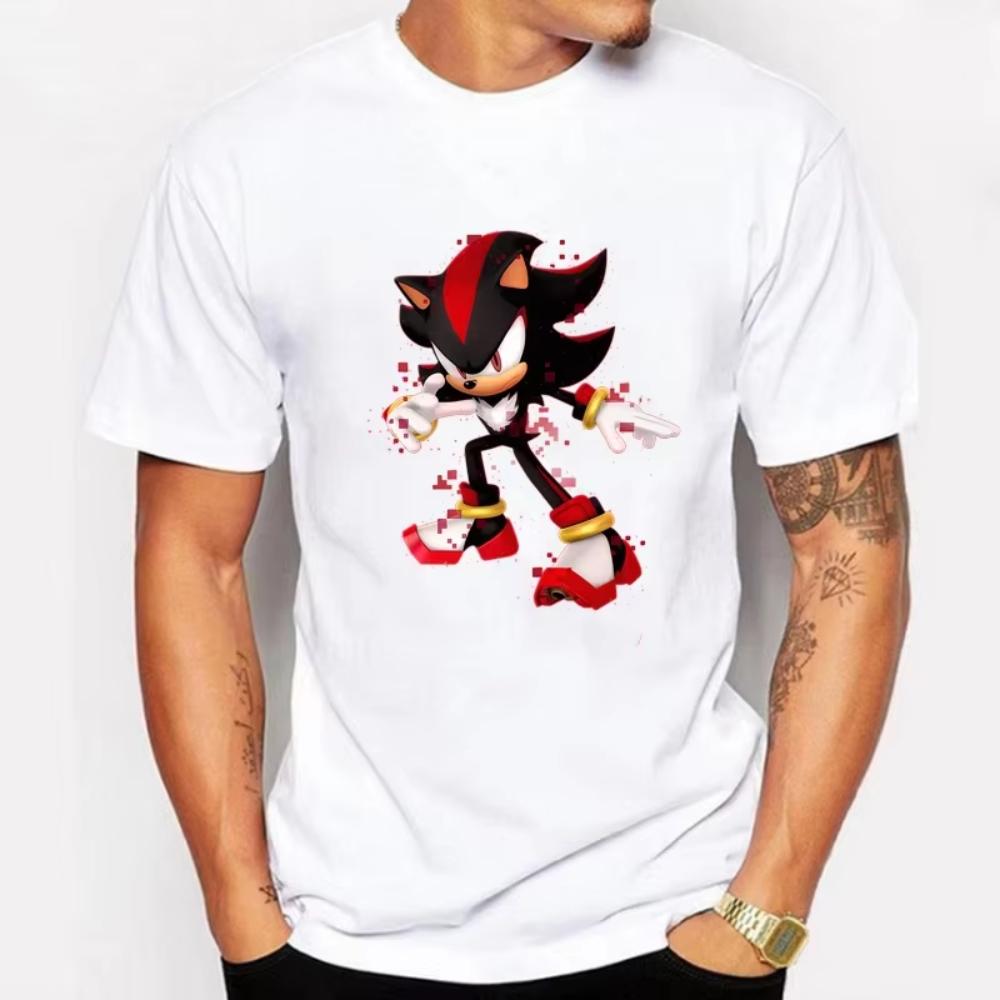 Sonics Vuxen Bomulls-t-shirt Sommarmode Tryckt Topp Man Kvinna Anime Söt Klädsel Kortärmad Klädsel Shadow The Hedgehog T-shirt