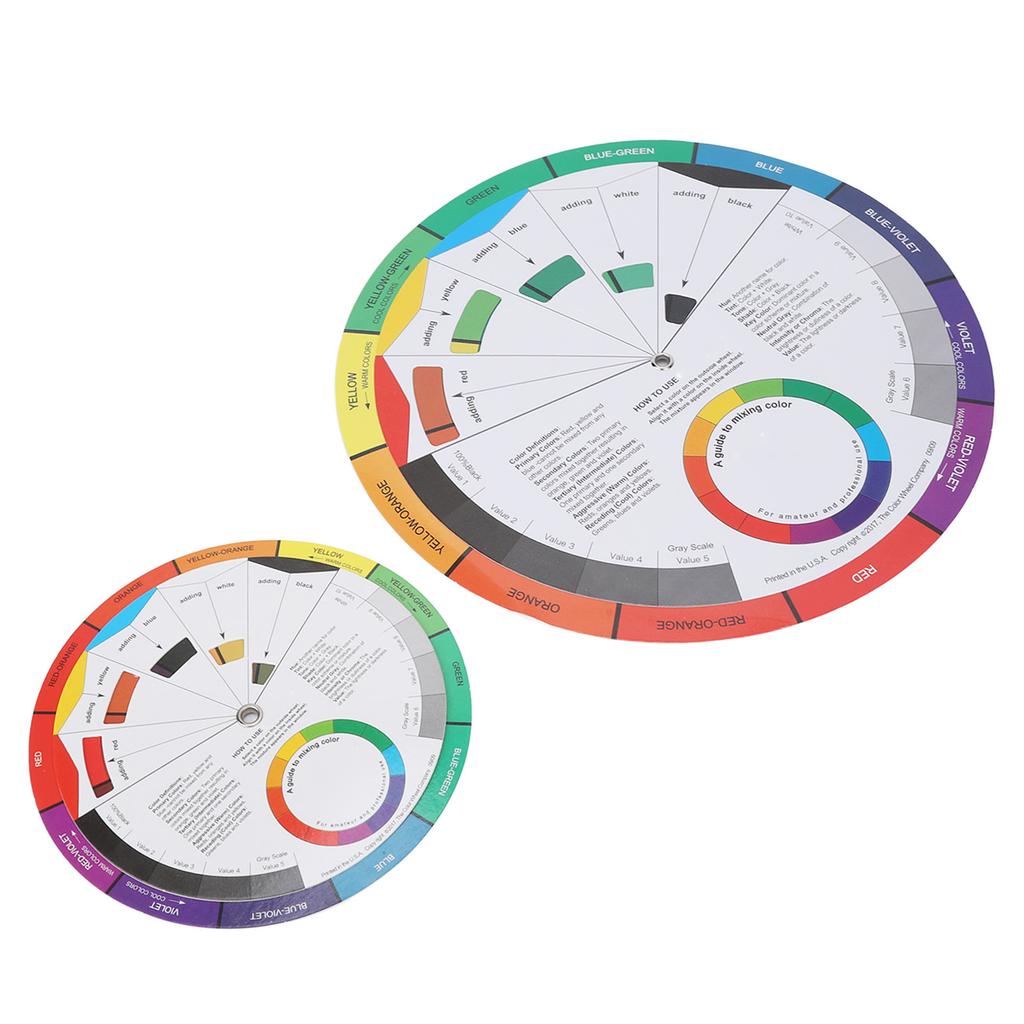2pcs 9.3in 5.5in Diameter Color Mixing Guides Body Art Tattoo Color Blending Mixed Guide Wheel