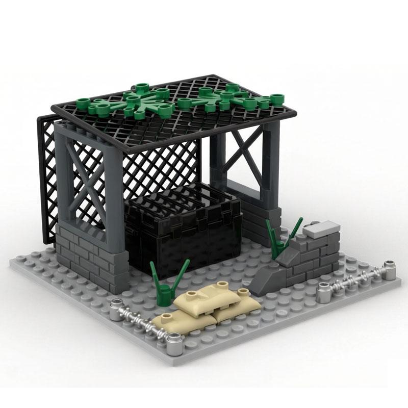 Military Base Observation Tower Turret Cannon Weapon Small Particle Moc Building Block Model DIY Boy Stem Toy Gift