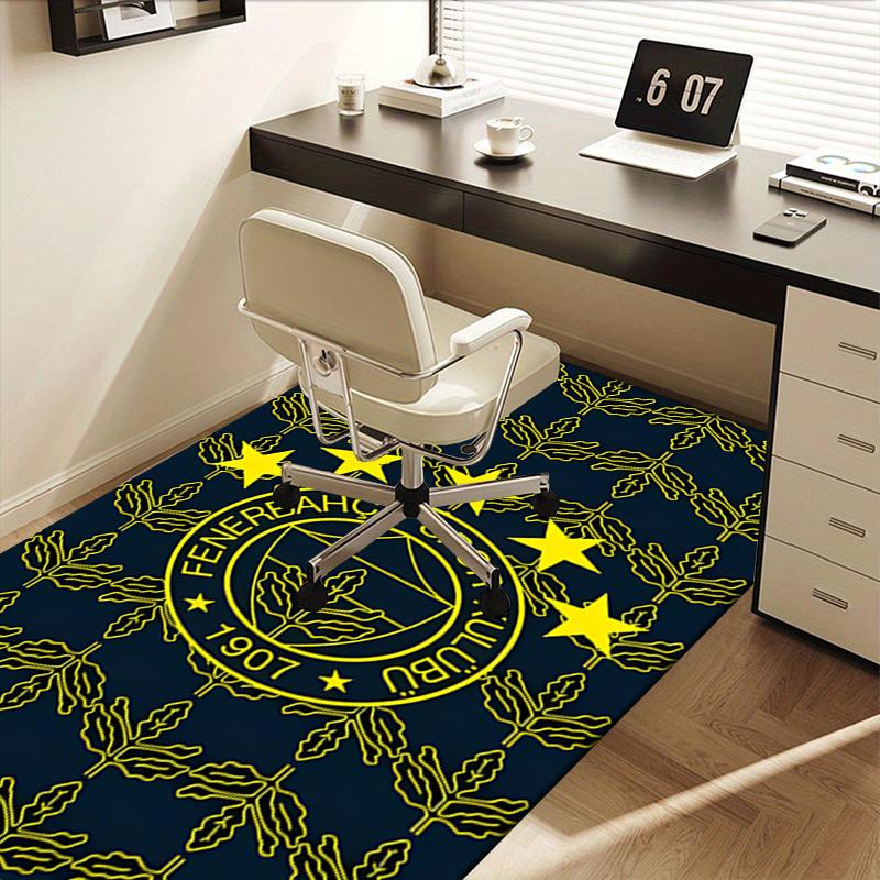 1pc Fenerbah?e Sports Club,Emblem,Pattern Office Carpet Soft Polyester Entrance Carpet Washable Non