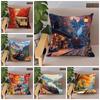 Autumn Train Pillow Case Home Decor Throw For Sofa Bed Car Room Decor Gift Idea