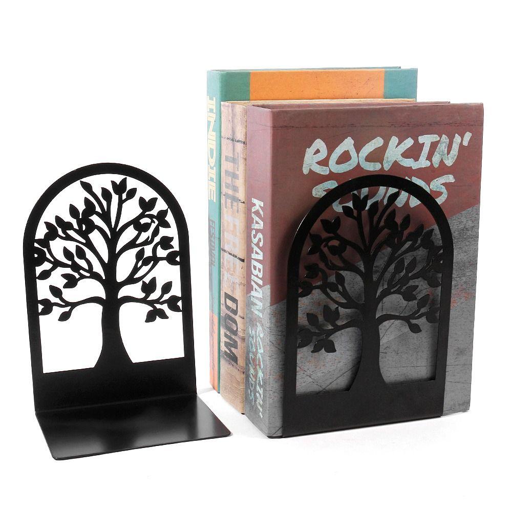 Stationery Desk Organizer Iron Art Non-Slip Book Stand Bookends Book Holder Book Support Shelf