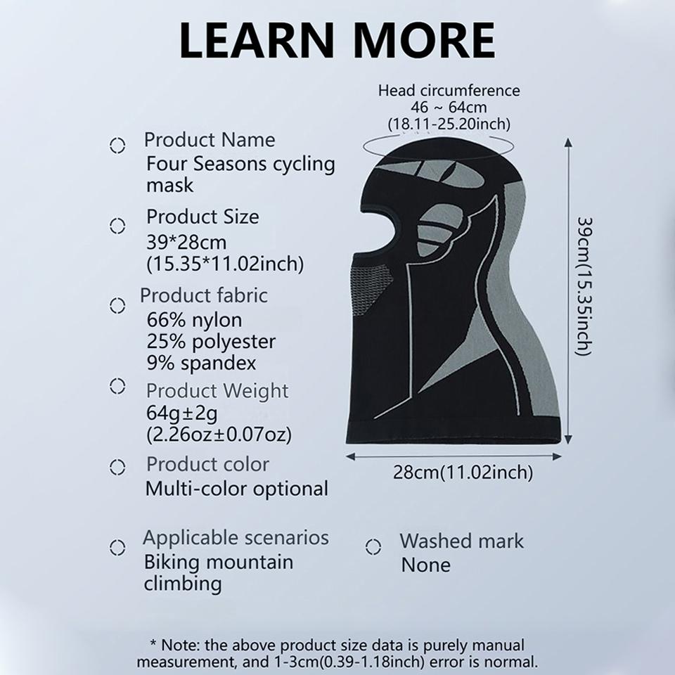 Durable And Safe Getinfit Cycling Mask Moisture Absorption Neck Guard Windproof Headgear Breathable Mesh Mouth Nose Locomotive Helmet Inner Liner