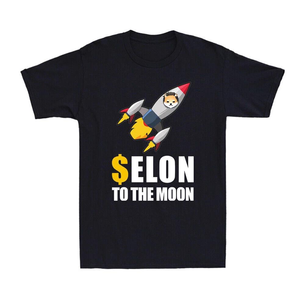 $elon To the Moon Funny Dogelon Mars Elon Digital Coin Men s T-Shirt XXL
