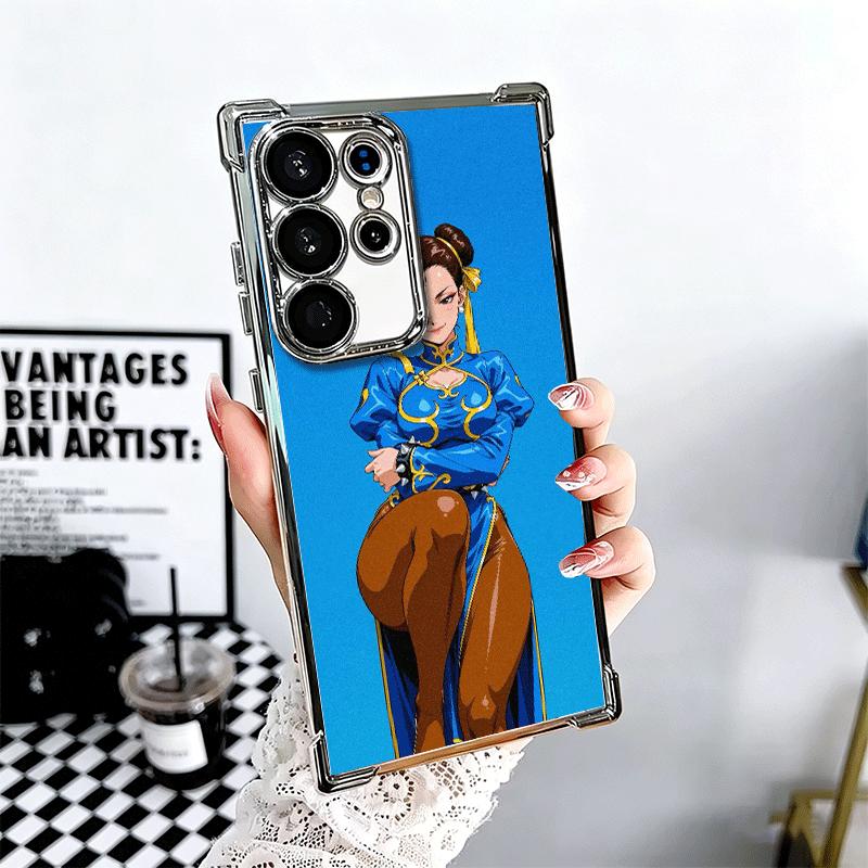 

ChunLi S-Street F-FighterS Plating Phone Case For Samsung Galaxy S24 S25 FE S26 Edge S23 Ultra S22 S21 Plus S20 Anti-Fall Airaba Samsung S26 Plus
