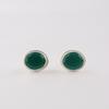 Green Onyx Gemstone 925 Sterling Silver Jewelry Handcrafted Stud Earrings 0.5" EE-178-17