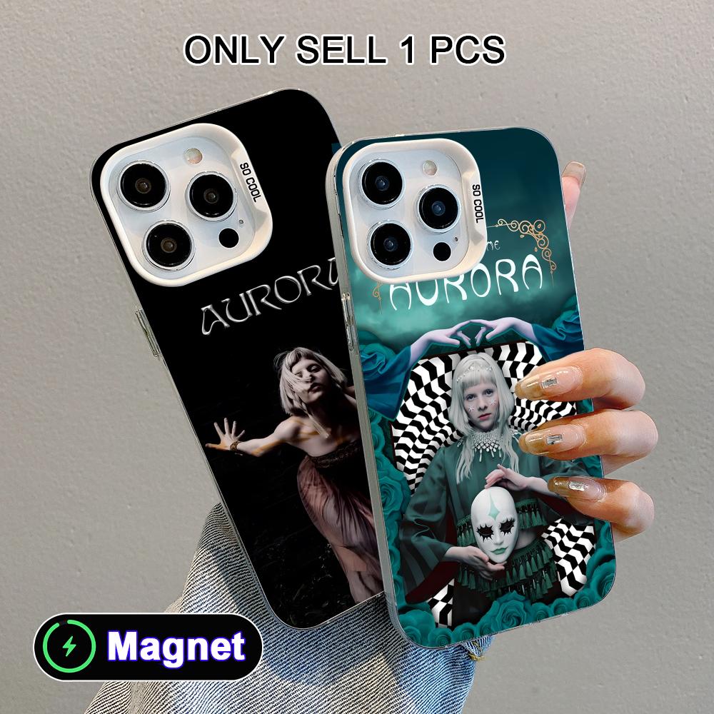 Aurora Aksnes White Translucent MagSafe Mobile Phone Case for iPhone 17 16 15 14 13 12 11 X XR XS Air Pro Max Plus Cover