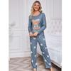 Specially for European and American Pajamas Sets, Milk Silk Long-sleeved Trousers, Loungewear, Imitation Cotton Animal Women's Suit Printing