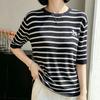 Navava Women KniTTed T shirT wiTh Embroidery poinT 5 poinT Sleeve Nk3721