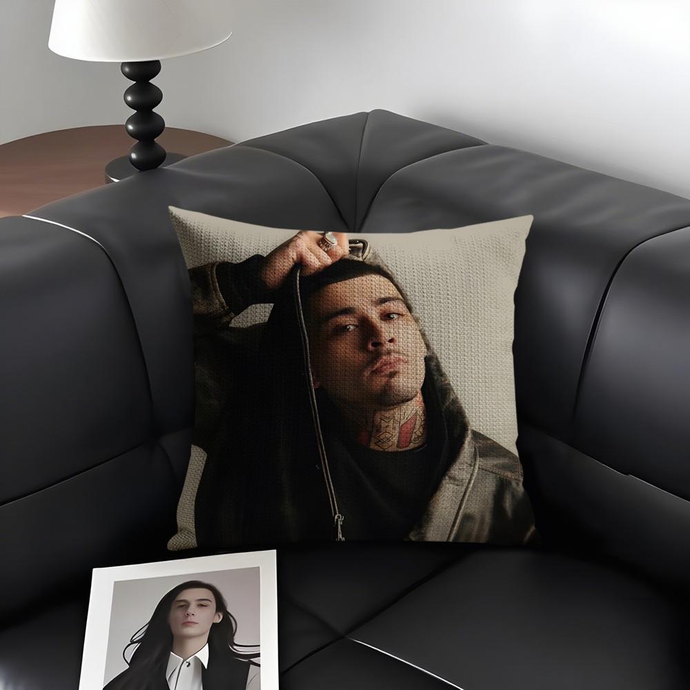 ZZayn MalikK Singer Cushion Cover Natural Linen Organic Fabric DoubleSided Printing Sofa Home Decor Gift Pillow Case