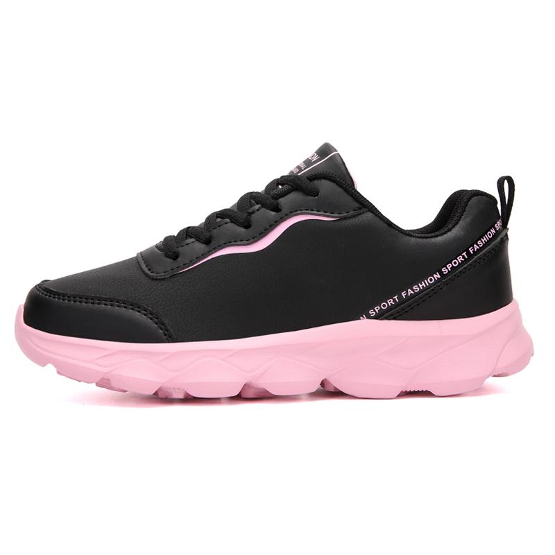 Fashion Women's Running Shoes Autumn Shock Absorption Female Sport Shoes Lightweight Casual Shoes Leather Surface Waterproof Low Help