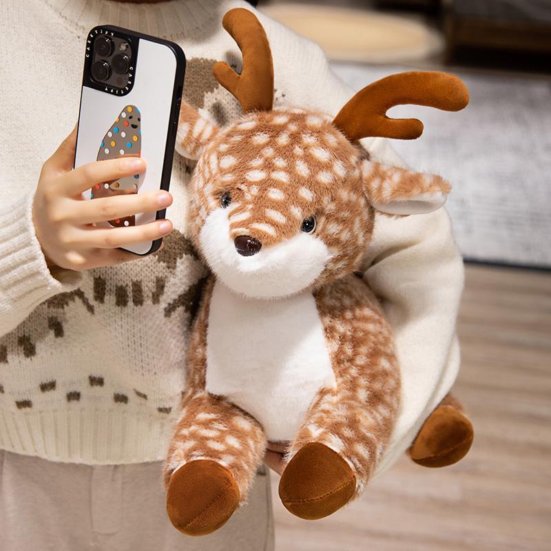 Morbido Peluche Cerva Cerva Giocattolo Cuscino 25 35 45CM Regalo di Natale Compleanno per Bambini Peluche Carino Cervo Simulazione