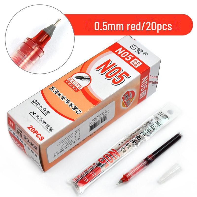 Snow White Quick-Dry 0.38mm Liquid Ballpoint Pen, Refillable, Large-Capacity for Office & Study