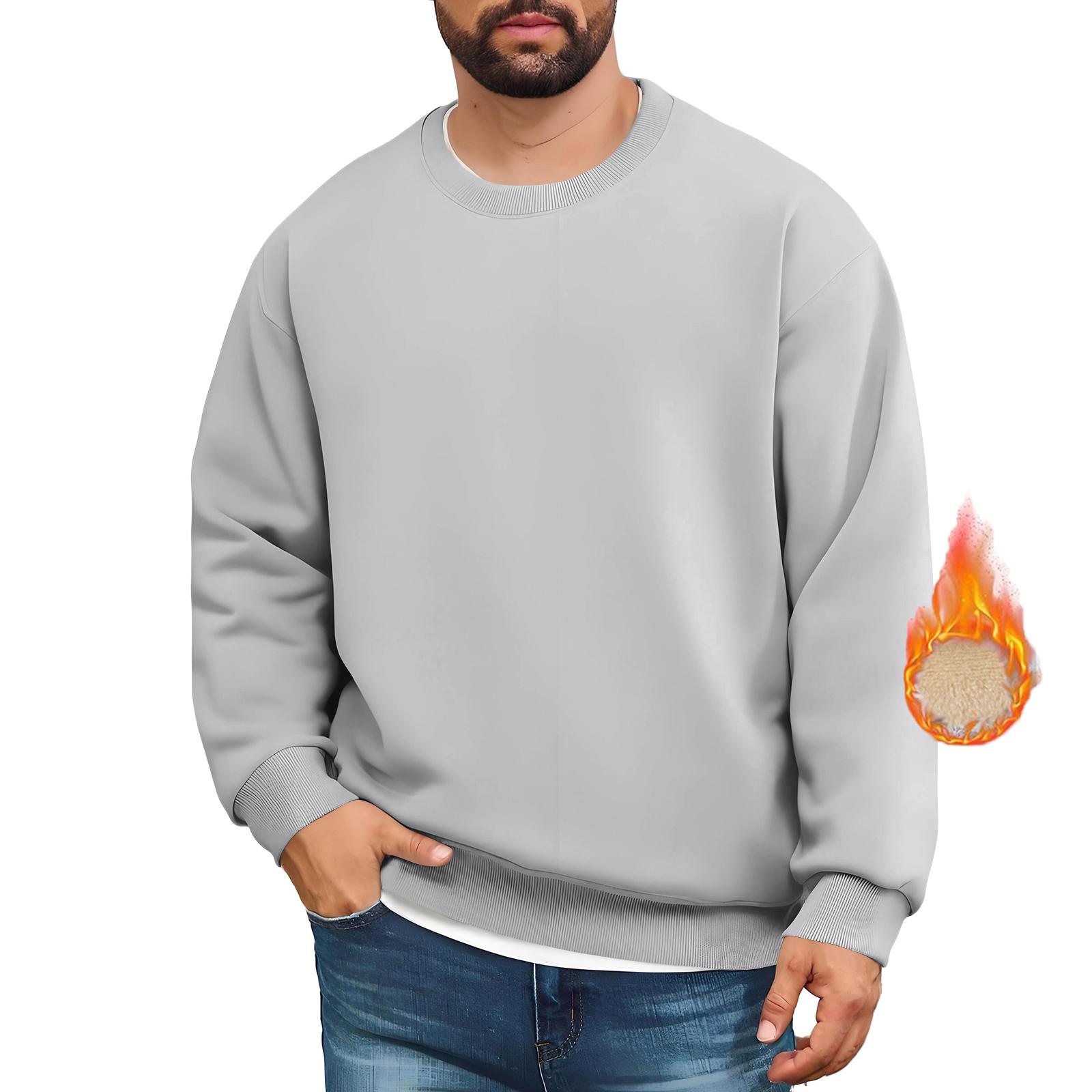 

Мужские толстовки на подкладке Премиальные толстовки из флиса большой плотности Пуловеры Толстые термотолстовки XXL