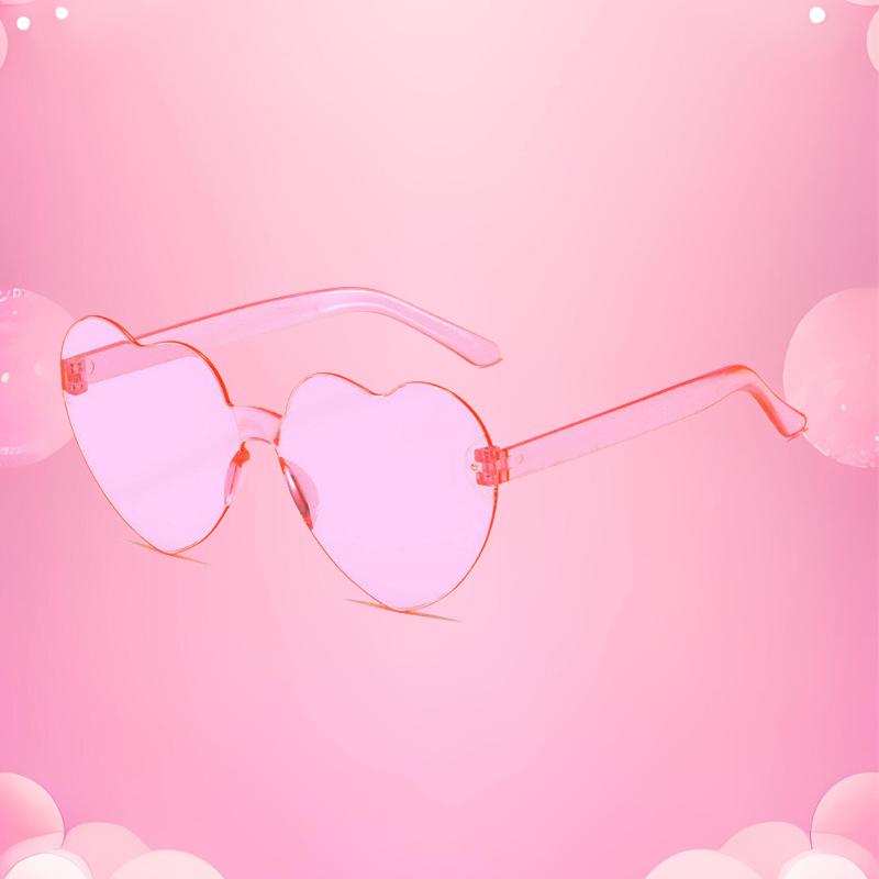 New Love Sunglasses Jelly Color Frameless Heart-shaped Sunglasses Dazzling Color Sunglasses