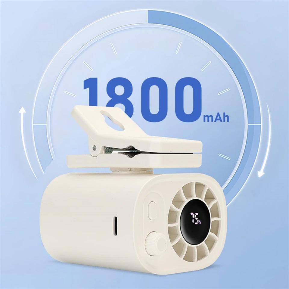 1pc Hipacool Portable Clip Fan 360° Rotatable 100 Speed Wind 12V USB Rechargeable Electric Fan Low Noise Mini Fan Clamp Anywhere