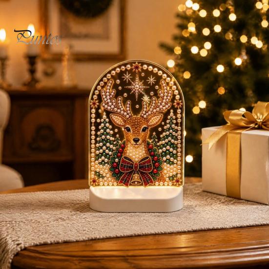 Festive Atmosphere Party Decor Christmas Pearl Light Ornaments for Holiday Home Decor, Acrylic LED Decorative Gifts Friends Lamp with Soft Glow