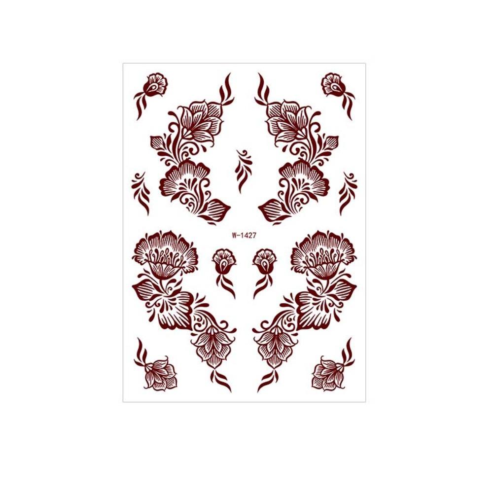 Lace Fake Tattoo Temporary Tattoo Legs Arm Red Henna Tattoo Decals Women/Lady