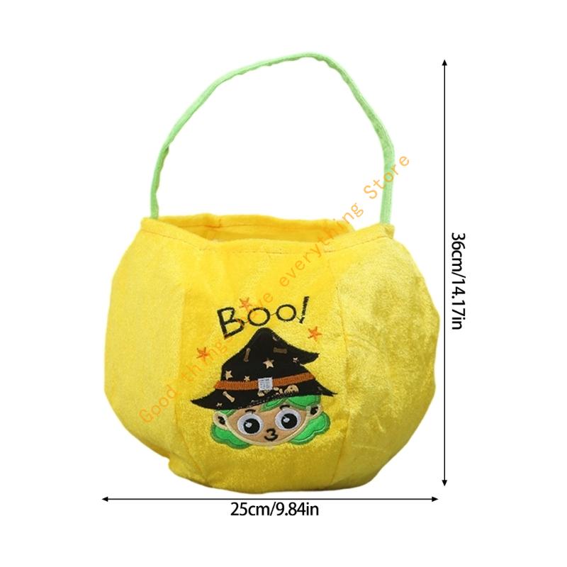 Seasonal Pumpkin Collector Bag Big Capacity Design Sturdy Velvets Fabric Party Essential For Kids Gatherings 55KF