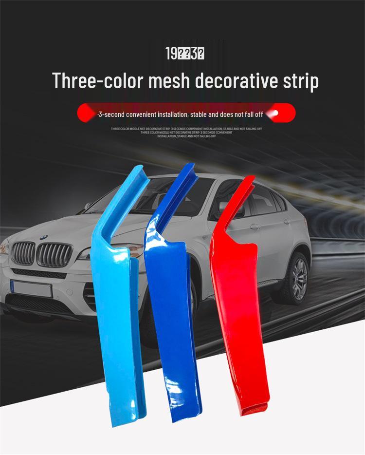 Tricolor Decorative Strips for BMW Kidney Grille: Fits 19-22 New 3 Series & G20 Series