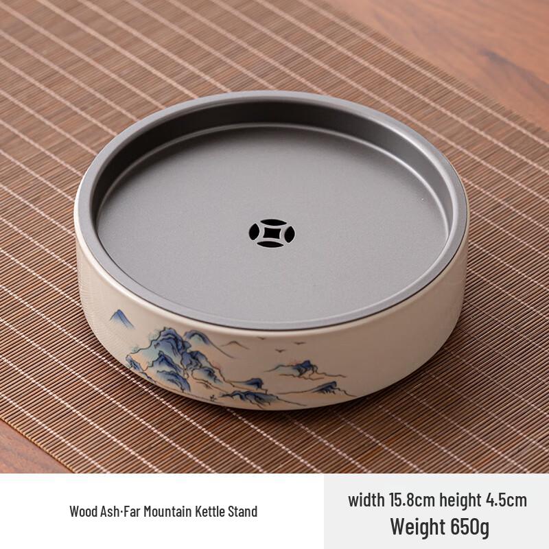Ceramic Gongfu Tea Tray with Blue & White Floral Design