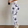 New Arrival Fitness High-Stretch Sweat-Wicking Digital Print Bow-Tie Drawstring Trousers Leggings High-Waisted Slim-Fit Yoga Pants for Women