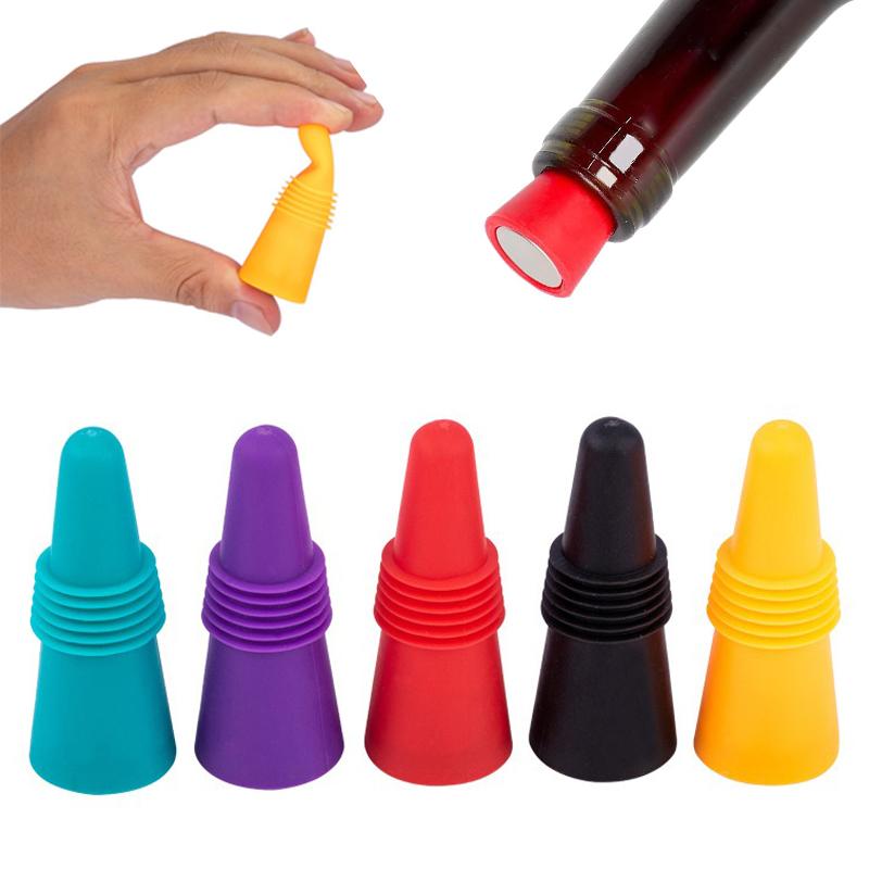 Reusable Silicone Wine Vacuum Stopper And Beverage Bottle Cap Champagne Bottle Sealer JPS002 - Kitchen And Dining Accessory