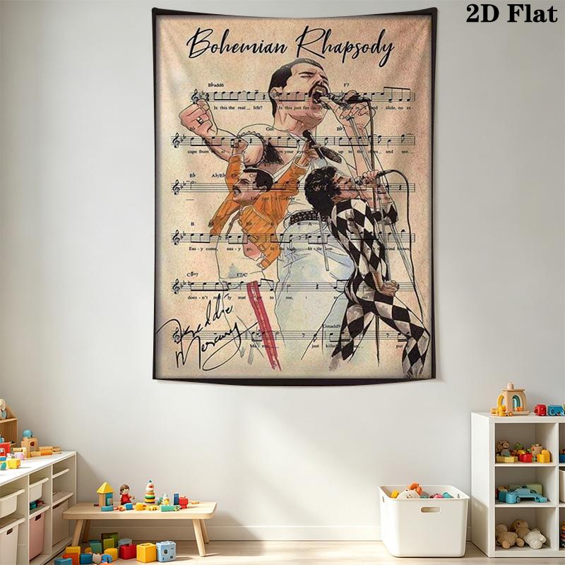 Bohemian Rhapsody Tapestry Music'S Timeless Elegy Tapestry Wallmounted Background Cloth Wall Decoration Atmospheric Background Cloth