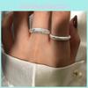 Elegant Silver Shimmering Open Ring For Women Geometric Design In 925 Pure Silver