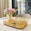 European Luxury Metal Glass Vase for Dry Flowers Nordic Living Room Table Decor