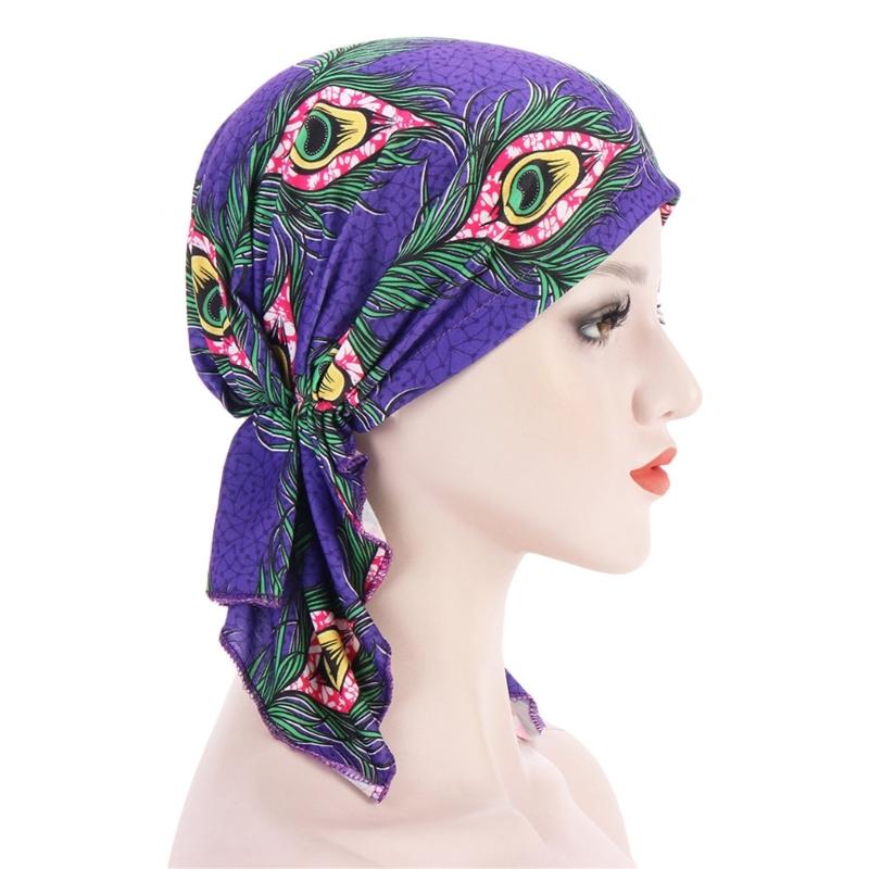 Traditional Turban For Women Hijab For Women Hair Wrap Street Dance Head Wrap For Women Hijab Caps Floral Chemo Beanies