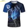 Herren Hipster Wolf 3D Gedrucktes T-Shirt Druck Kurzarm Mode Sommer T-Shirt 3D Tier Übergröße Rundhals Täglich Urlaubs Oberteil