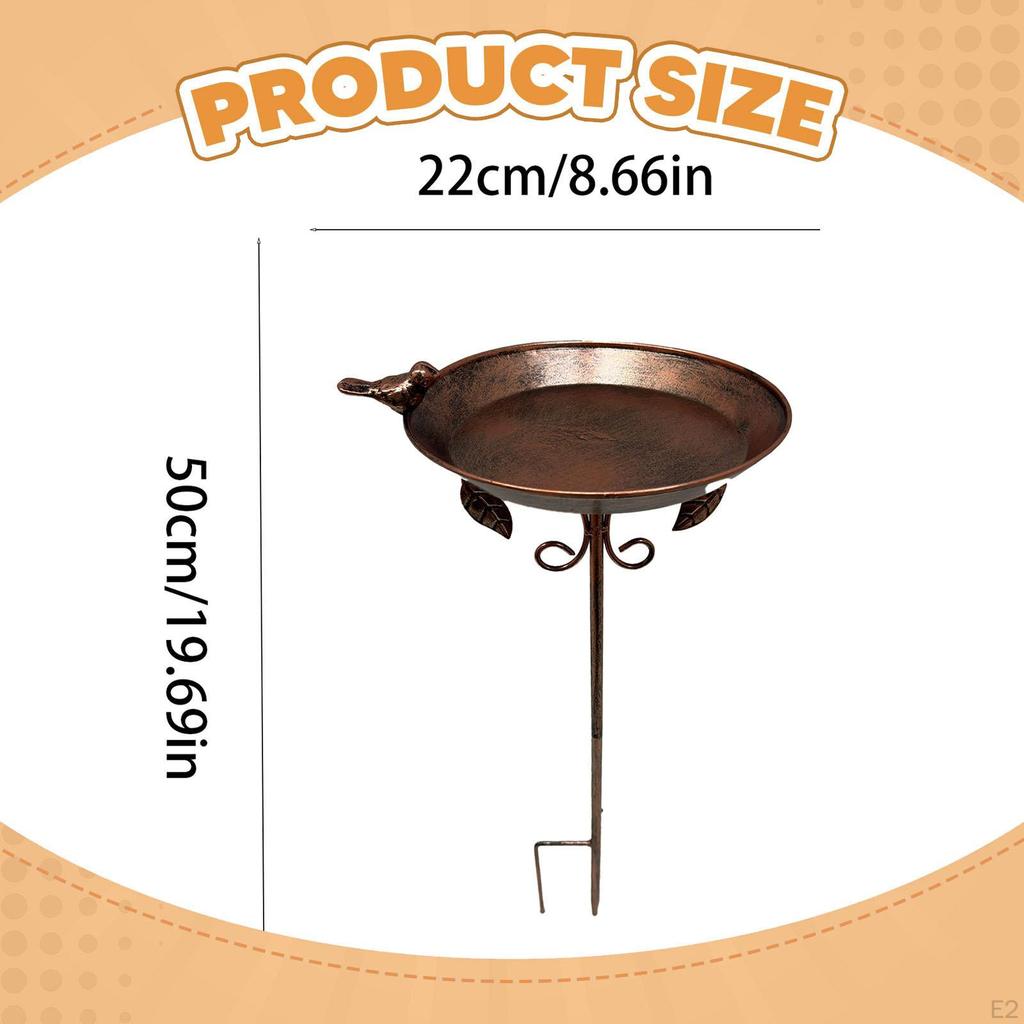 Metalowa poidło dla ptaków Zewnętrzny karmnik Odporny na warunki atmosferyczne Dekoracyjny z palikiem Karmnik dla ptaków Miska na wodę dla