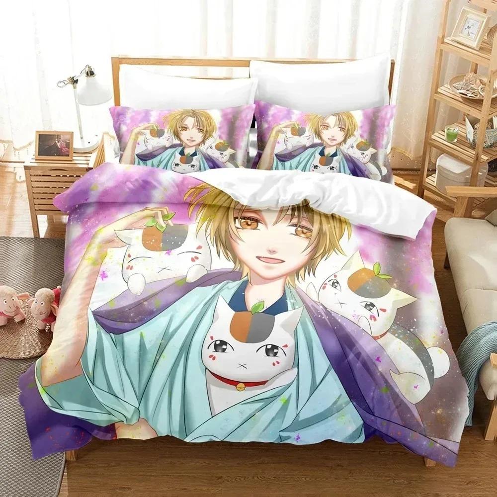 Natsume's Book of Friends Anime 3D Duvet Cover Bedding Set Polyester Pillowcases Quilt Cover Twin King Queen Home Decor Gift