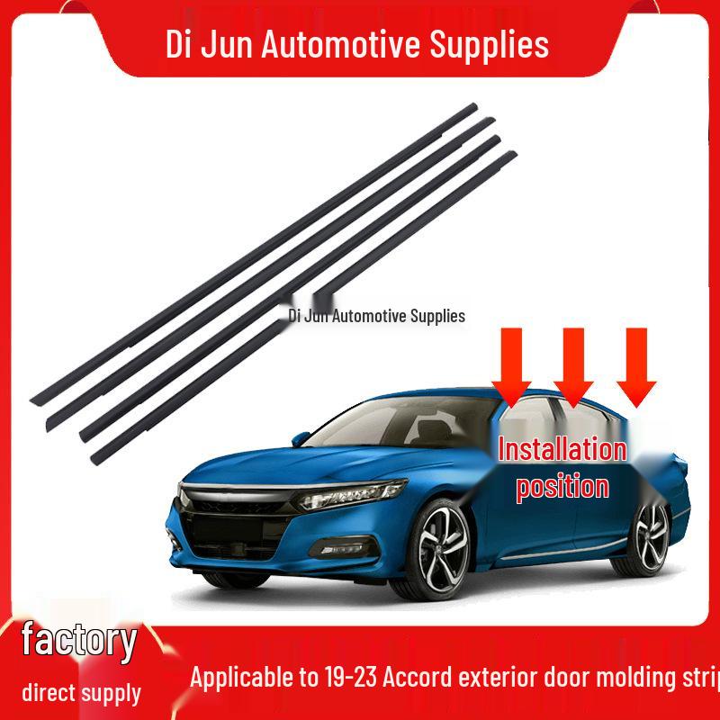 

10th Gen Accord 2018-2023 Door Glass Weatherstrip Trim Left Rear Door (Black)