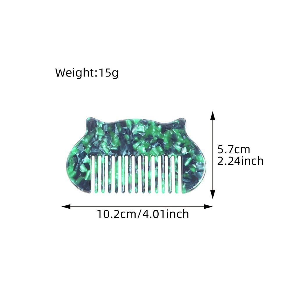 Cat Ear Shaped Acetate Comb Wide Toothed Colorful Makeup Comb Hair Accessories Hair Styling Tool Hairdressing Comb Student