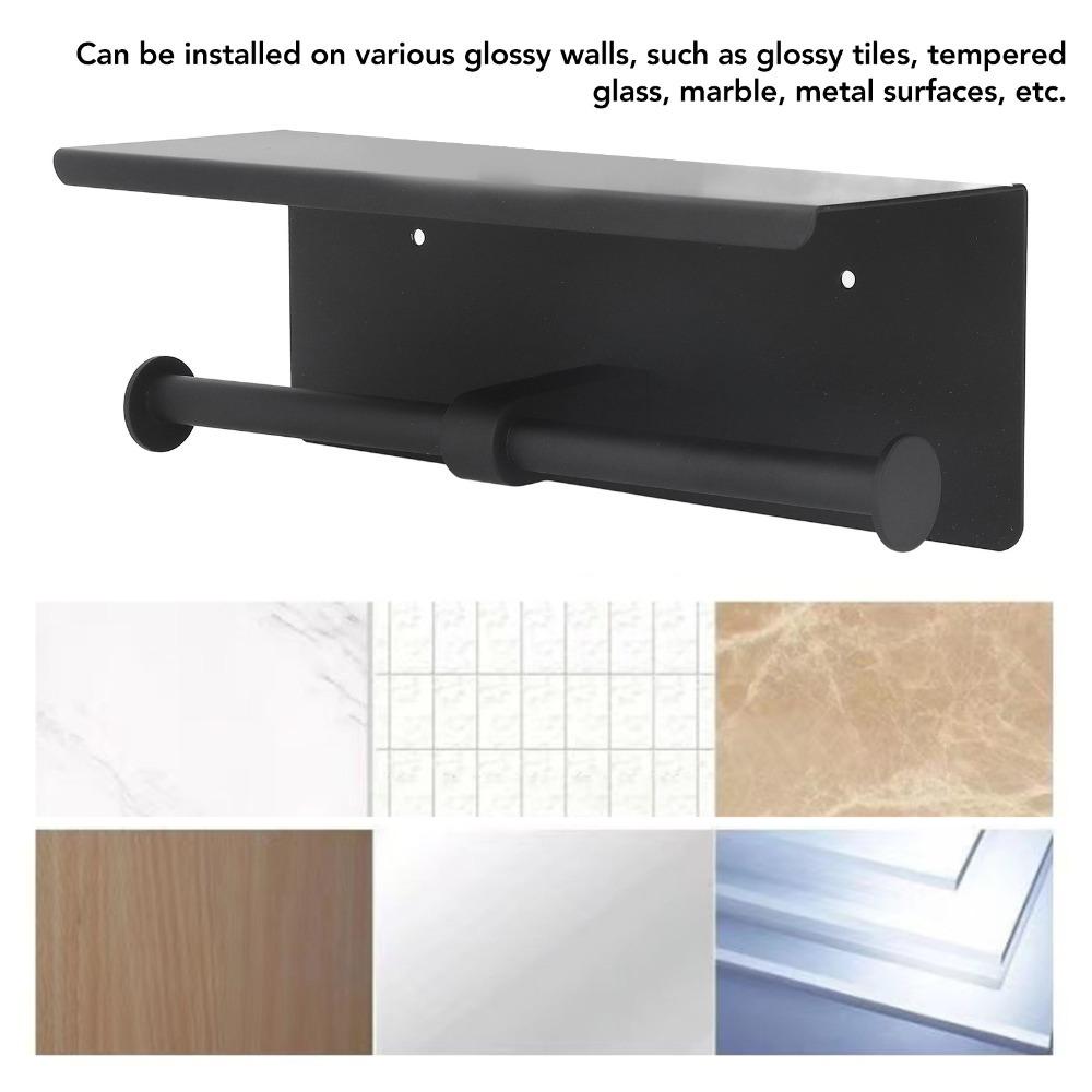 Black Silver Toilet Paper Holder Toilet Paper Dispenser Home Office Public Restroom Hotel