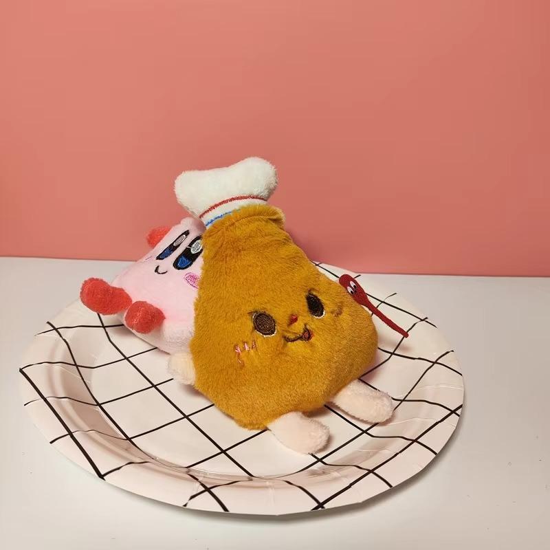 Plīša atslēgu piekariņš 1 gab mazs kulons hamburgers frī kartupeļi atslēgu piekariņš rotaļlietu soma mobilā telefona maciņš šarms dzimšanas dienas dāvana