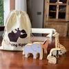 Animal Wooden Landmark Building Blocks Kids Montessori Learning Toy For Toddlers