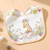 Waterproof U-Shaped Cartoon Baby Drool Bib - Pure Cotton Feeding Bib for Newborns