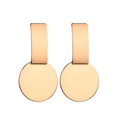 European & American Style Creative Metal Long Strip & Round Stud Earrings - Best-Selling Short Alloy Design